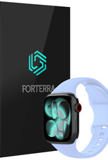 Forterra Forterra Apple Watch Bandje Siliconen Verstelbaar (42/44/45/46 mm) - Baby Blauw