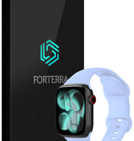 Forterra Forterra Apple Watch Bandje Siliconen Verstelbaar (42/44/45/46 mm) - Baby Blauw