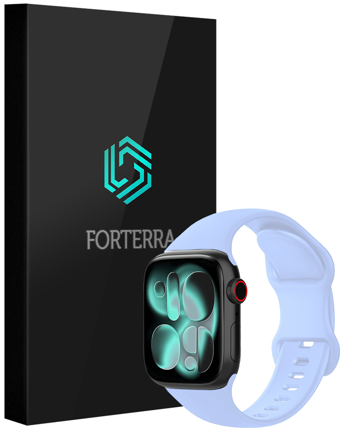 Forterra Forterra Apple Watch Bandje Siliconen Verstelbaar (42/44/45/46 mm) - Baby Blauw