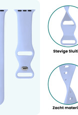 Forterra Forterra Apple Watch Bandje Siliconen Verstelbaar (42/44/45/46 mm) - Baby Blauw