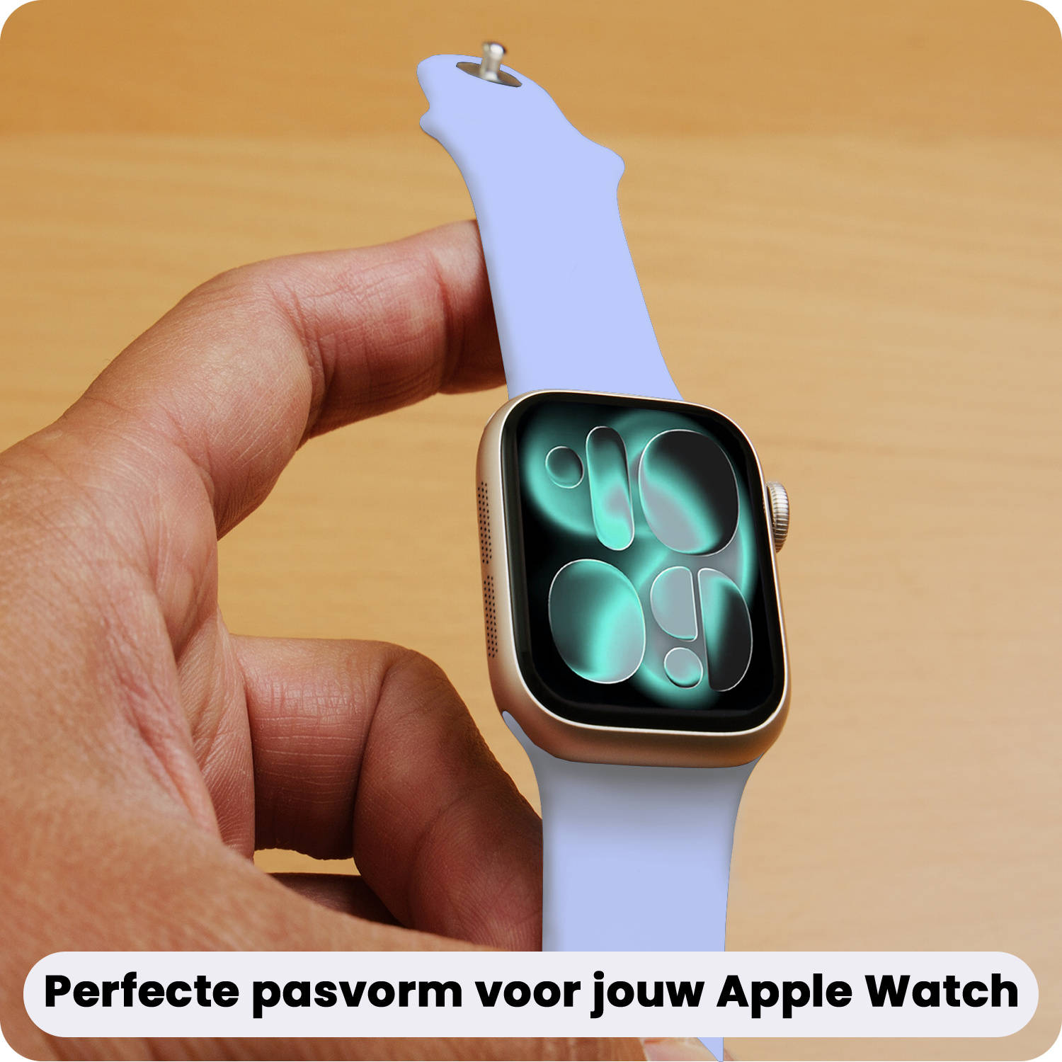 Forterra Forterra Apple Watch Bandje Siliconen Verstelbaar (42/44/45/46 mm) - Baby Blauw