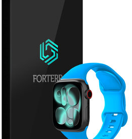 Forterra Forterra Apple Watch Bandje Siliconen Verstelbaar (42/44/45/46 mm) - Blauw