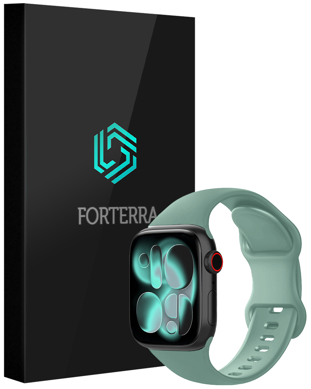 Forterra Forterra Apple Watch Bandje Siliconen Verstelbaar (42/44/45/46 mm) - Cactus
