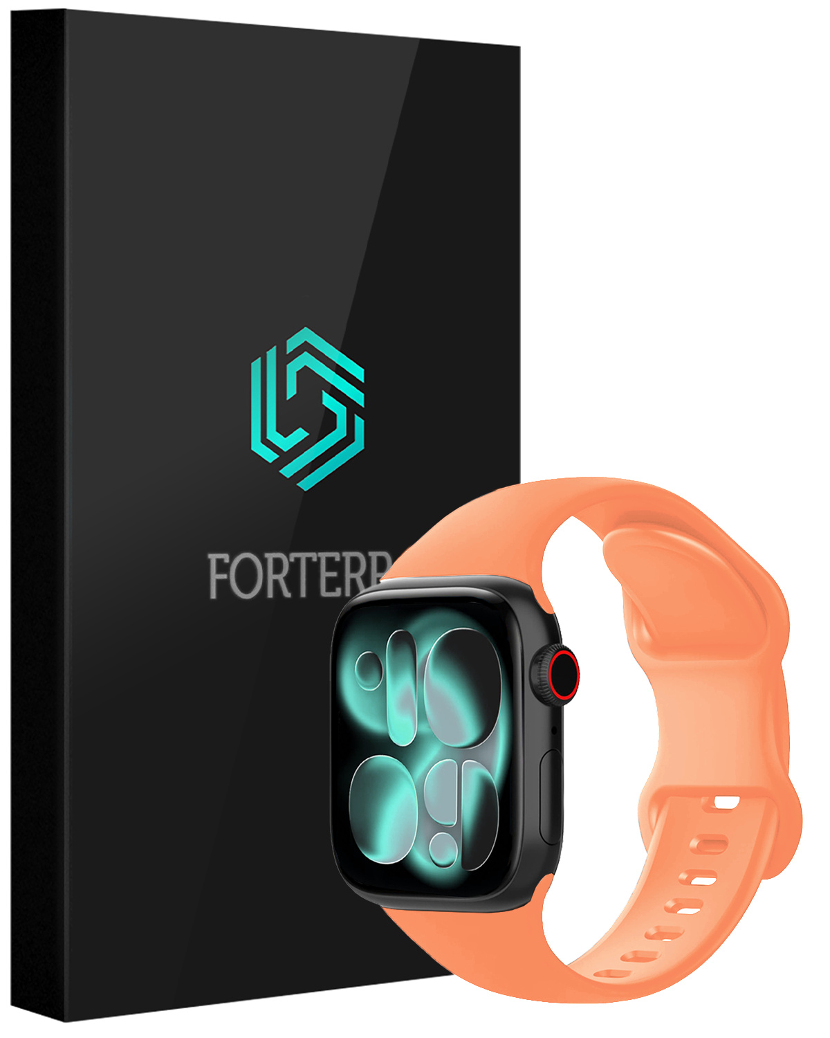 Forterra Forterra Apple Watch Bandje Siliconen Verstelbaar (42/44/45/46 mm) - Calendula