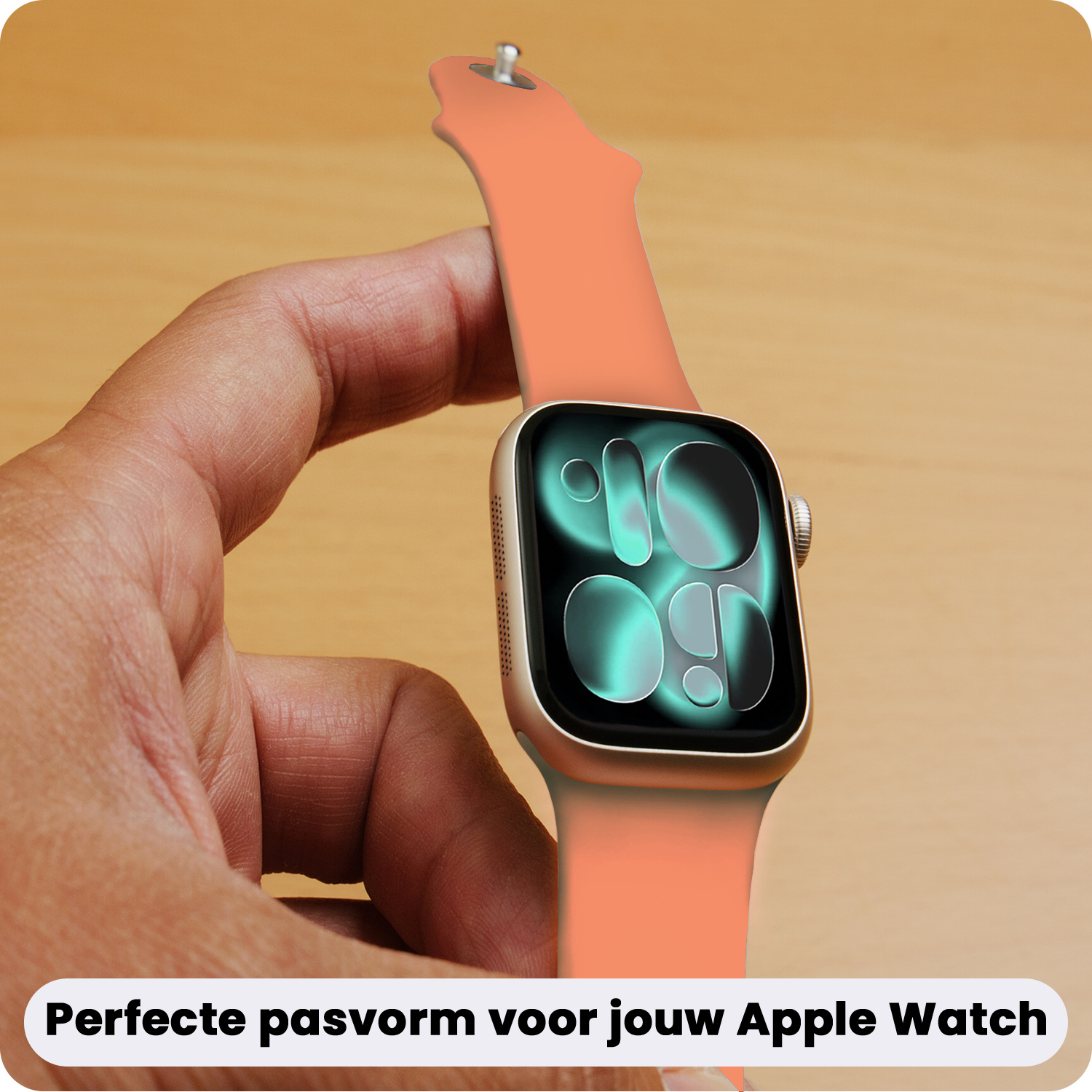 Forterra Forterra Apple Watch Bandje Siliconen Verstelbaar (42/44/45/46 mm) - Calendula