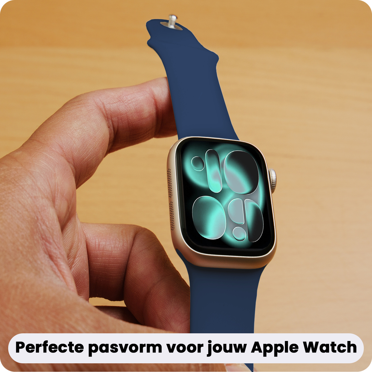 Forterra Forterra Apple Watch Bandje Siliconen Verstelbaar (42/44/45/46 mm) - Donkerblauw