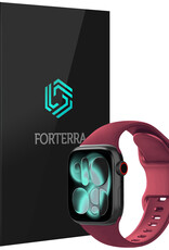 Forterra Forterra Apple Watch Bandje Siliconen Verstelbaar (42/44/45/46 mm) - Donker Rood