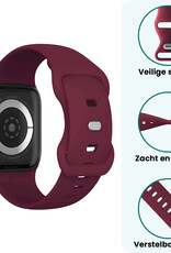 Forterra Forterra Apple Watch Bandje Siliconen Verstelbaar (42/44/45/46 mm) - Donker Rood