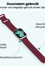 Forterra Forterra Apple Watch Bandje Siliconen Verstelbaar (42/44/45/46 mm) - Donker Rood