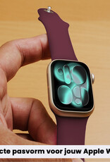 Forterra Forterra Apple Watch Bandje Siliconen Verstelbaar (42/44/45/46 mm) - Donker Rood