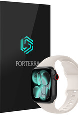 Forterra Forterra Apple Watch Bandje Siliconen Verstelbaar (42/44/45/46 mm) - Ivoor
