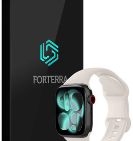 Forterra Forterra Apple Watch Bandje Siliconen Verstelbaar (42/44/45/46 mm) - Ivoor