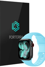 Forterra Forterra Apple Watch Bandje Siliconen Verstelbaar (42/44/45/46 mm) - Lichtblauw