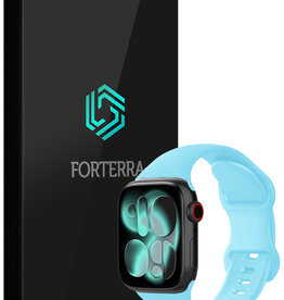 Forterra Forterra Apple Watch Bandje Siliconen Verstelbaar (42/44/45/46 mm) - Lichtblauw