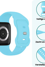 Forterra Forterra Apple Watch Bandje Siliconen Verstelbaar (42/44/45/46 mm) - Lichtblauw