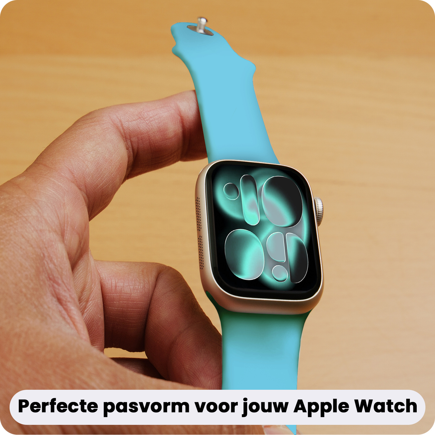 Forterra Forterra Apple Watch Bandje Siliconen Verstelbaar (42/44/45/46 mm) - Lichtblauw
