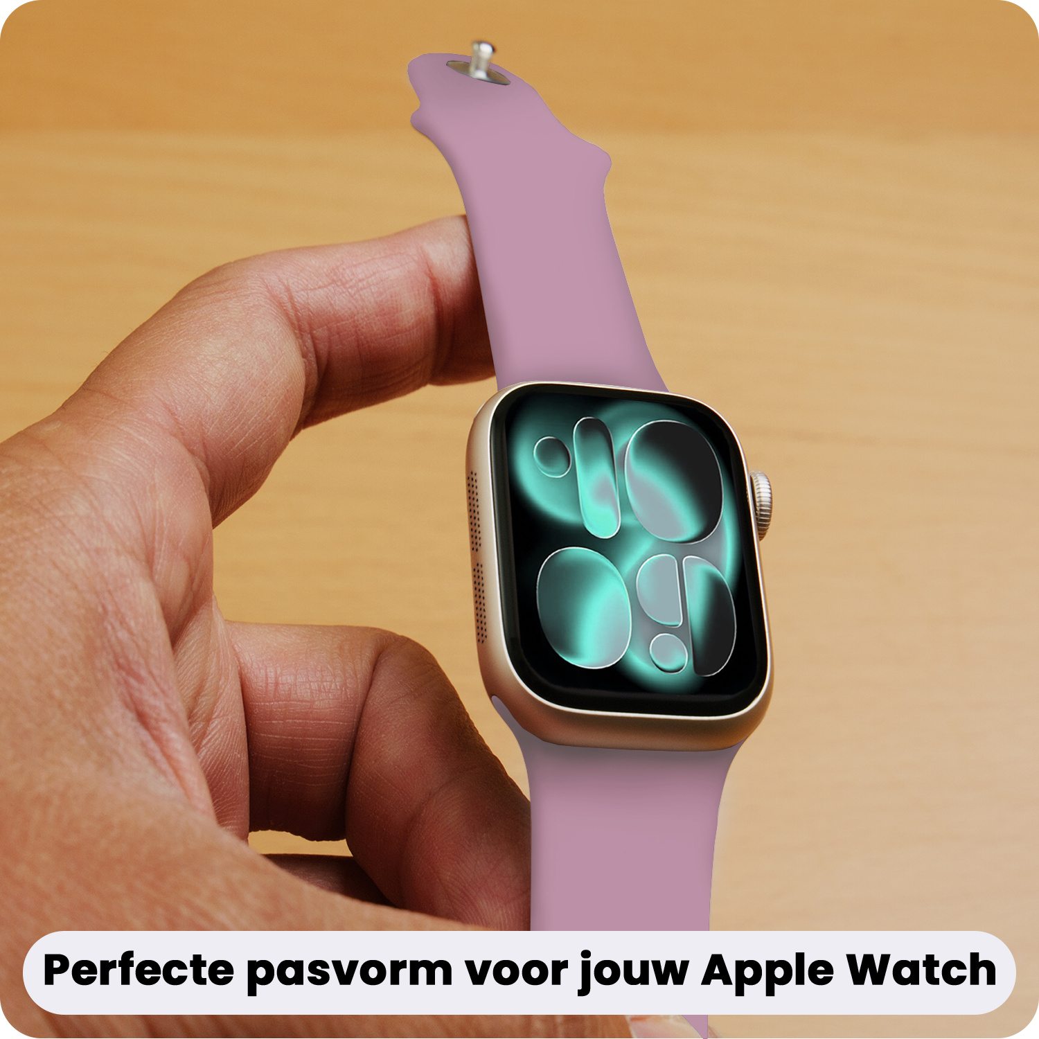 Forterra Forterra Apple Watch Bandje Siliconen Verstelbaar (42/44/45/46 mm) - Lila