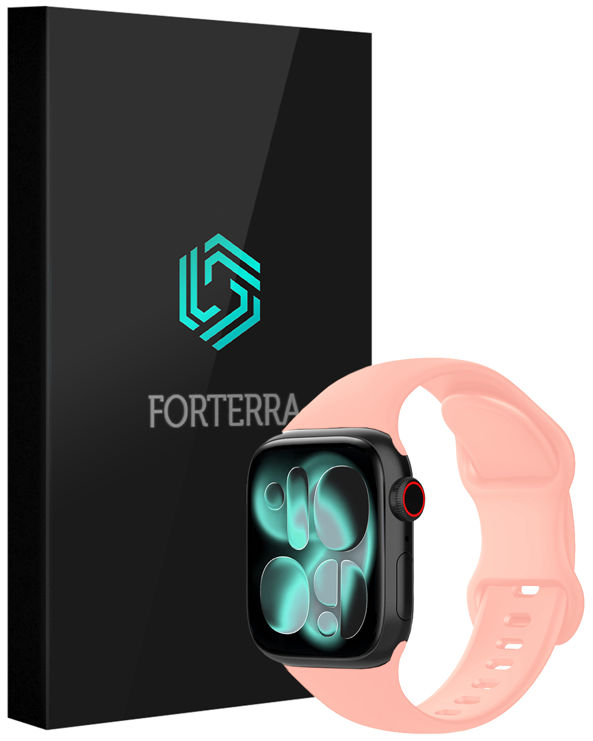 Forterra Forterra Apple Watch Bandje Siliconen Verstelbaar (42/44/45/46 mm) - Mint