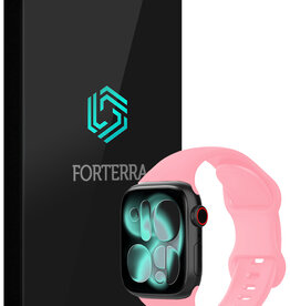 Forterra Forterra Apple Watch Bandje Siliconen Verstelbaar (42/44/45/46 mm) - Roze