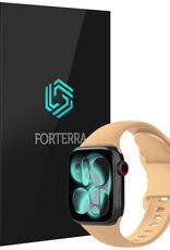 Forterra Forterra Apple Watch Bandje Siliconen Verstelbaar (42/44/45/46 mm) - Walnoot