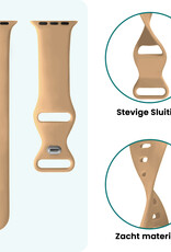 Forterra Forterra Apple Watch Bandje Siliconen Verstelbaar (42/44/45/46 mm) - Walnoot
