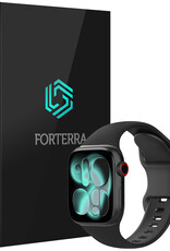 Forterra Forterra Apple Watch Bandje Siliconen Verstelbaar (42/44/45/46 mm) - Zwart