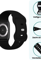 Forterra Forterra Apple Watch Bandje Siliconen Verstelbaar (42/44/45/46 mm) - Zwart