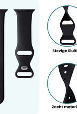 Forterra Forterra Apple Watch Bandje Siliconen Verstelbaar (42/44/45/46 mm) - Zwart