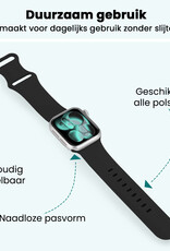 Forterra Forterra Apple Watch Bandje Siliconen Verstelbaar (42/44/45/46 mm) - Zwart