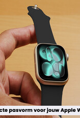 Forterra Forterra Apple Watch Bandje Siliconen Verstelbaar (42/44/45/46 mm) - Zwart