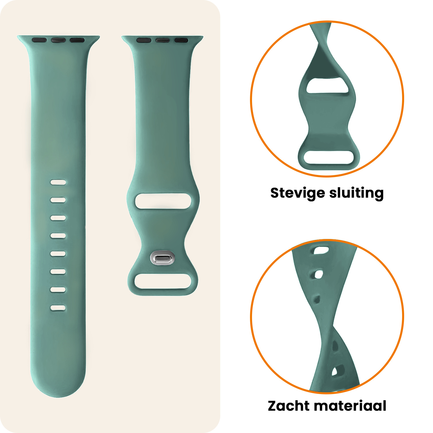 Nomfy Nomfy Apple Watch Bandje Siliconen Verstelbaar (38/40/41 mm) - Cactus
