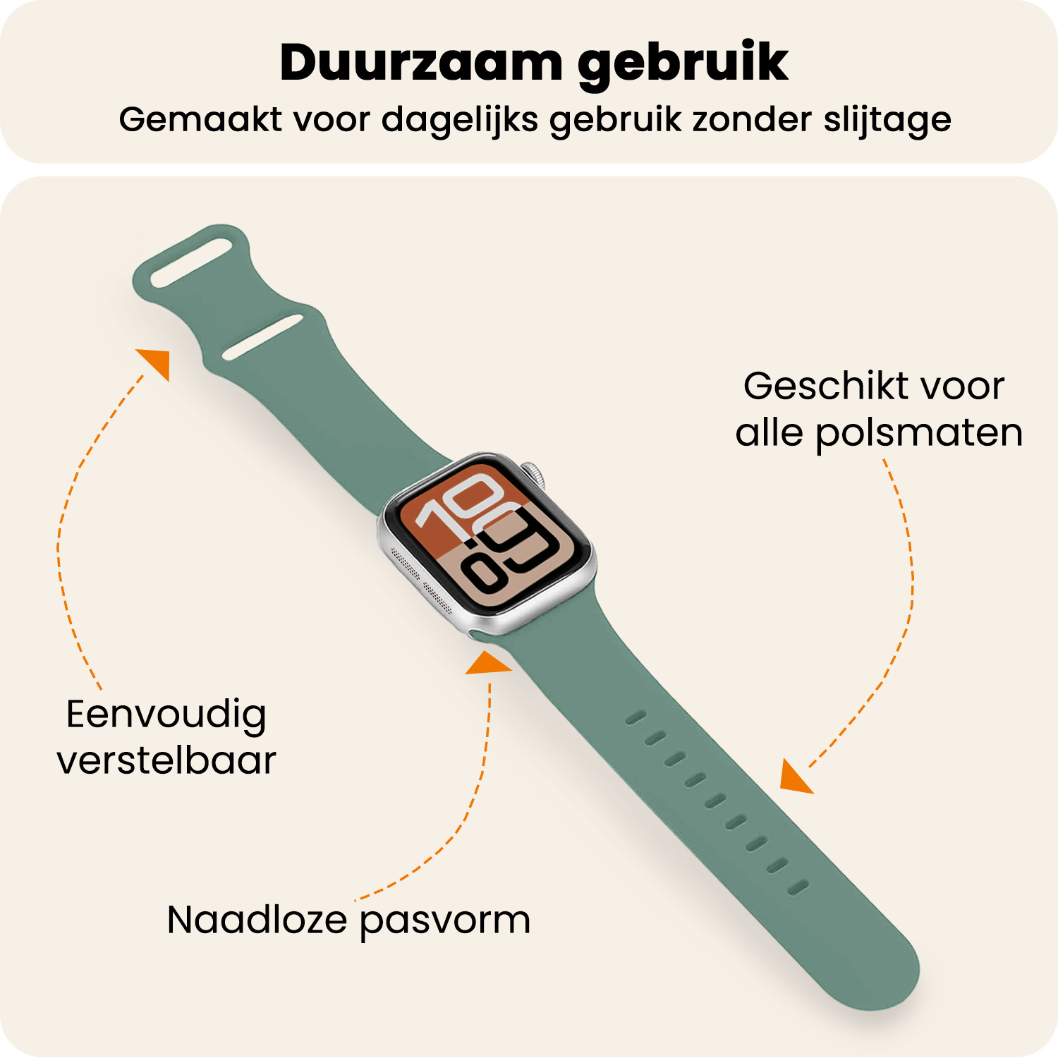 Nomfy Nomfy Apple Watch Bandje Siliconen Verstelbaar (38/40/41 mm) - Cactus