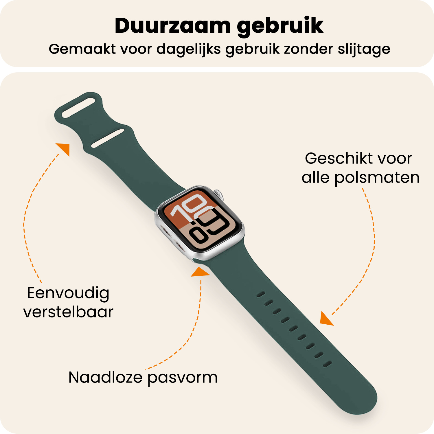 Nomfy Nomfy Apple Watch Bandje Siliconen Verstelbaar (38/40/41 mm) - Donkergroen