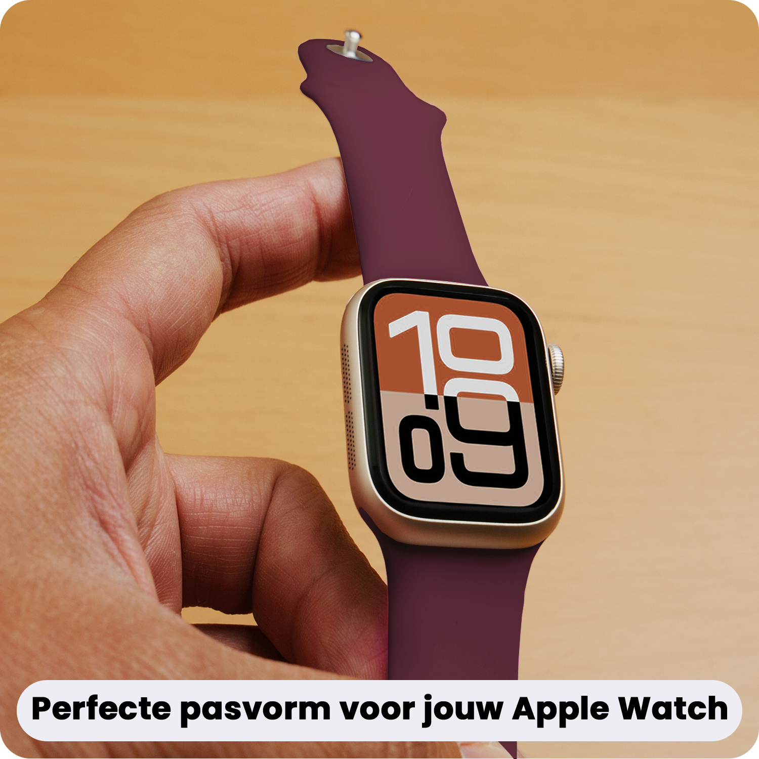 Nomfy Nomfy Apple Watch Bandje Siliconen Verstelbaar (38/40/41 mm) - Donker Rood