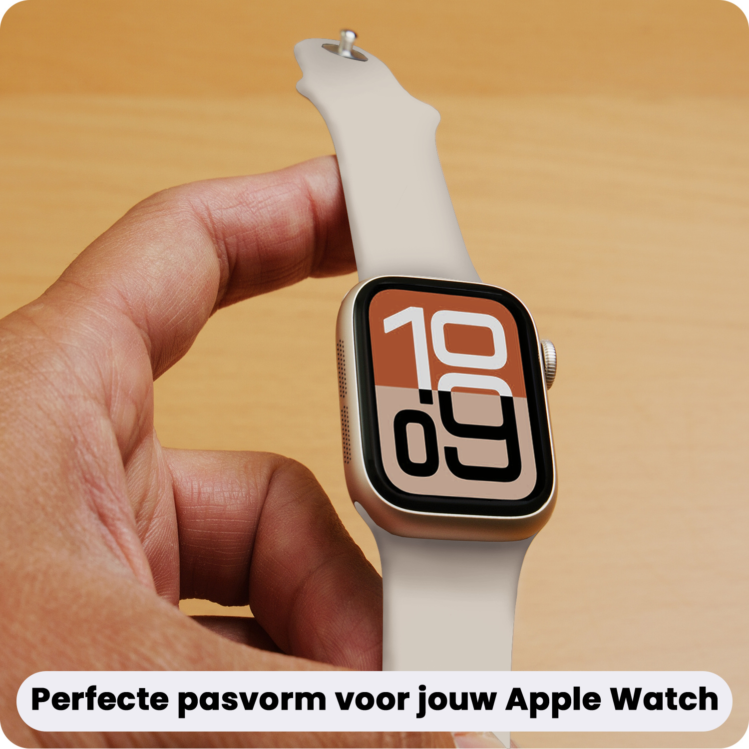 Nomfy Nomfy Apple Watch Bandje Siliconen Verstelbaar (38/40/41 mm) - Ivoor