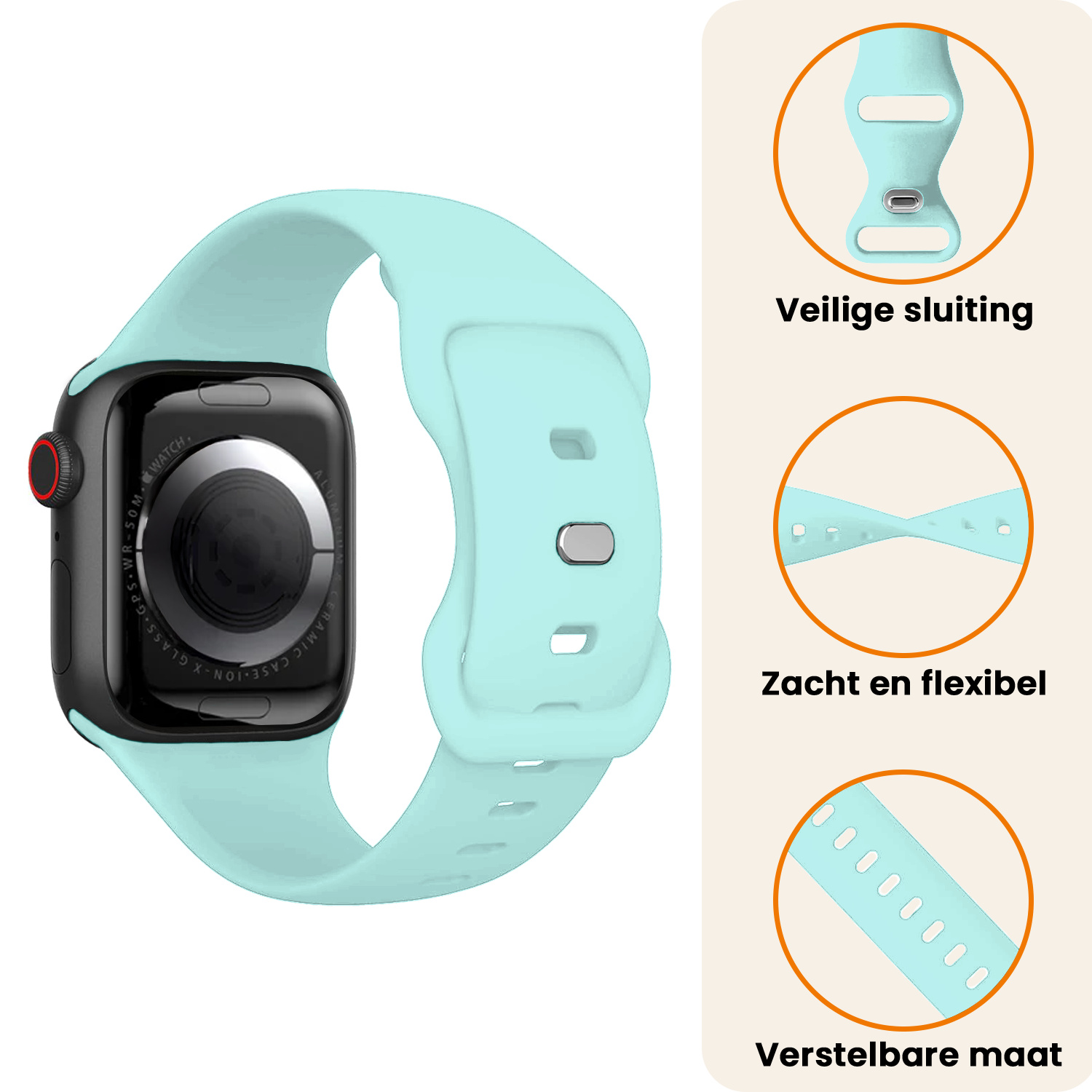 Nomfy Nomfy Apple Watch Bandje Siliconen Verstelbaar (38/40/41 mm) - Oud Roze
