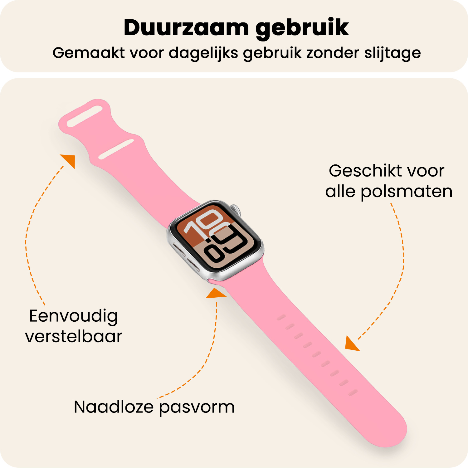 Nomfy Nomfy Apple Watch Bandje Siliconen Verstelbaar (38/40/41 mm) - Roze