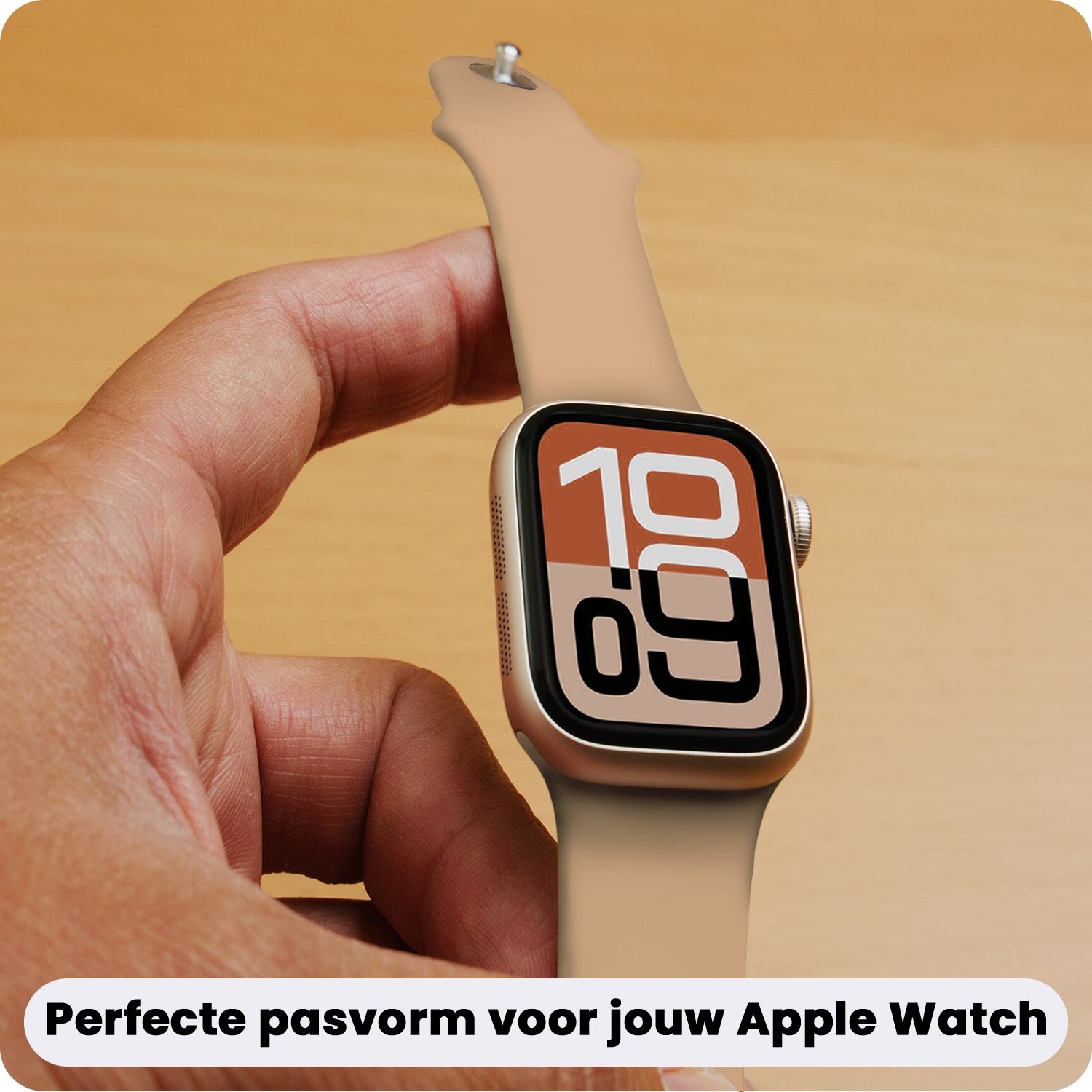 Nomfy Nomfy Apple Watch Bandje Siliconen Verstelbaar (38/40/41 mm) - Walnoot