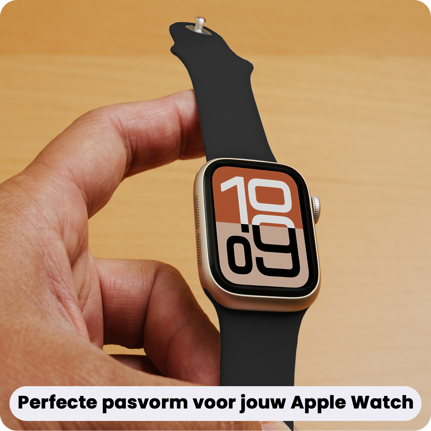 Nomfy Nomfy Apple Watch Bandje Siliconen Verstelbaar (38/40/41 mm) - Zwart
