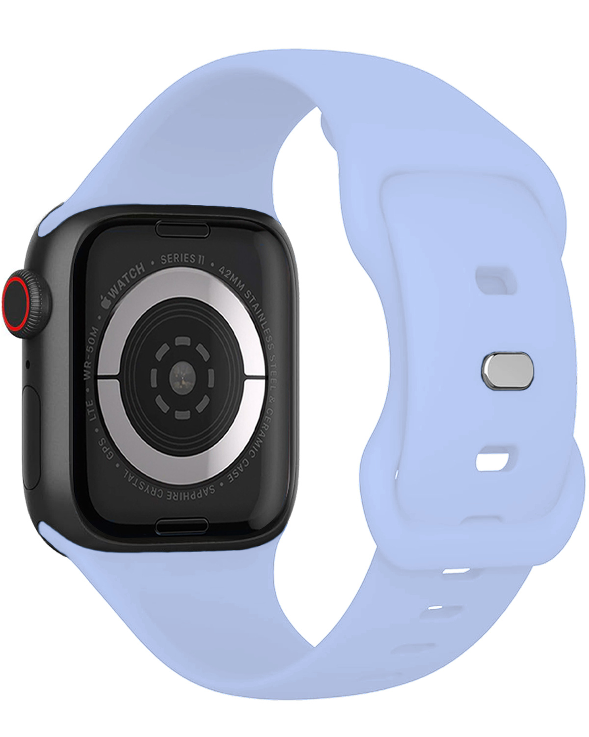 Nomfy Nomfy Apple Watch Bandje Siliconen Verstelbaar (42/44/45/46 mm) - Baby Blauw