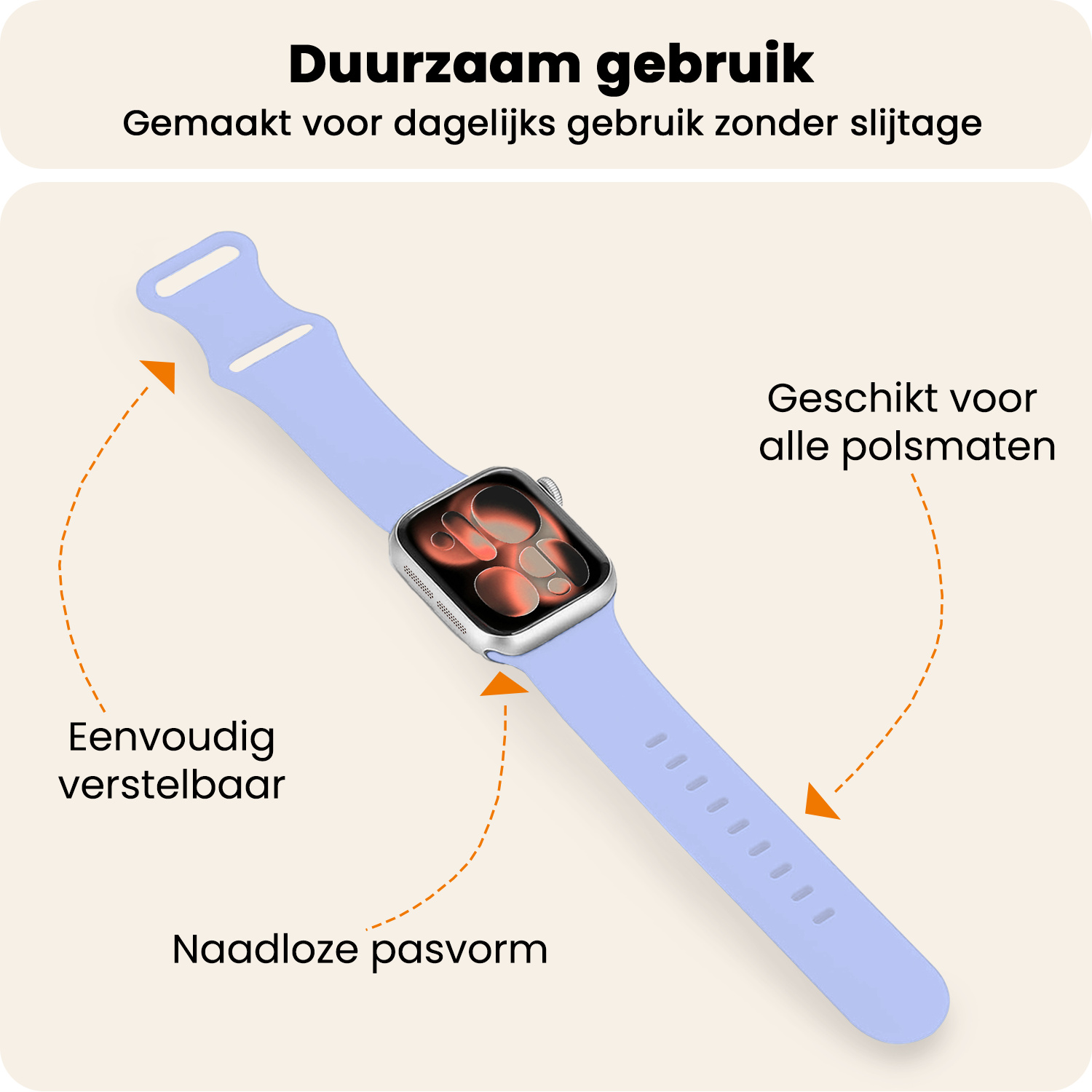 Nomfy Nomfy Apple Watch Bandje Siliconen Verstelbaar (42/44/45/46 mm) - Baby Blauw