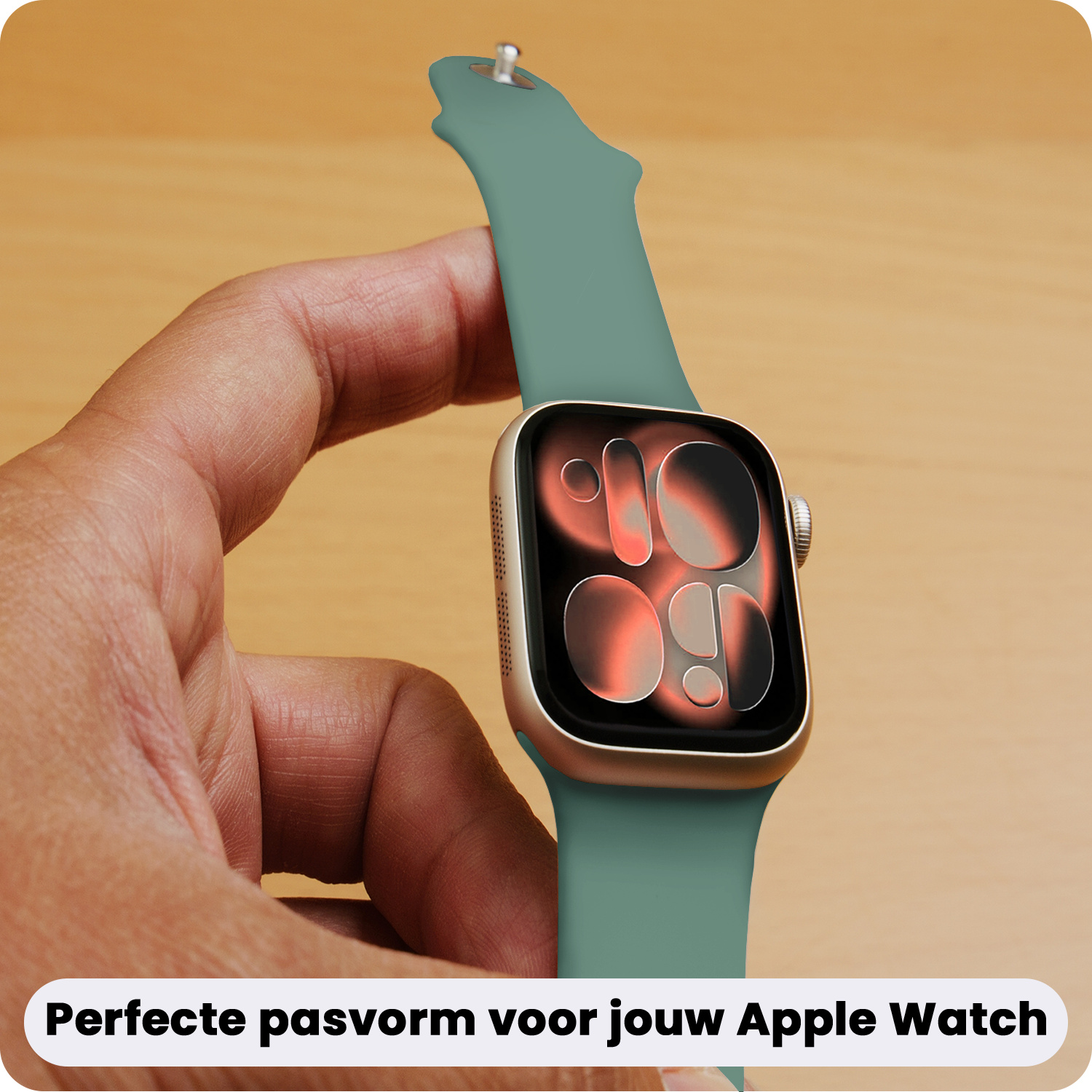 Nomfy Nomfy Apple Watch Bandje Siliconen Verstelbaar (42/44/45/46 mm) - Cactus