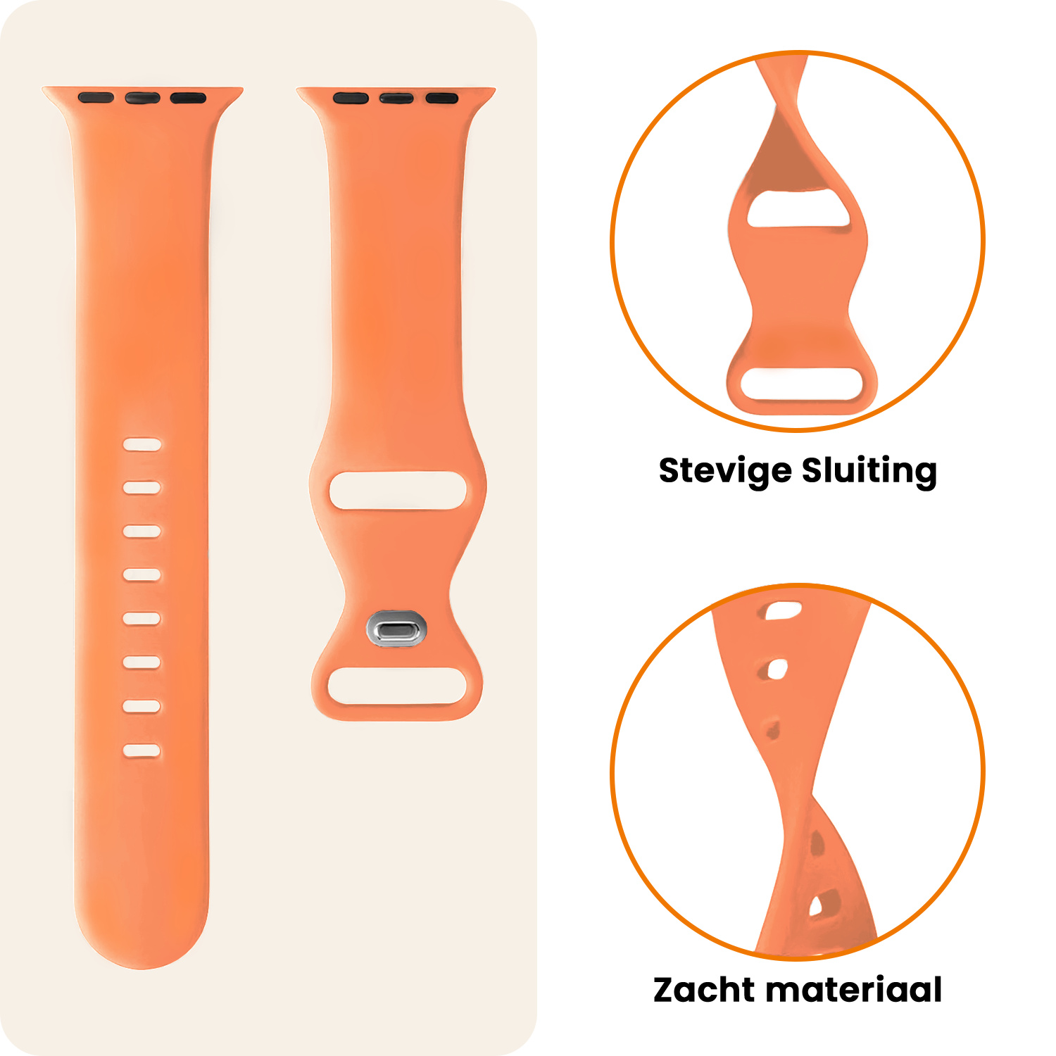 Nomfy Nomfy Apple Watch Bandje Siliconen Verstelbaar (42/44/45/46 mm) - Calendula