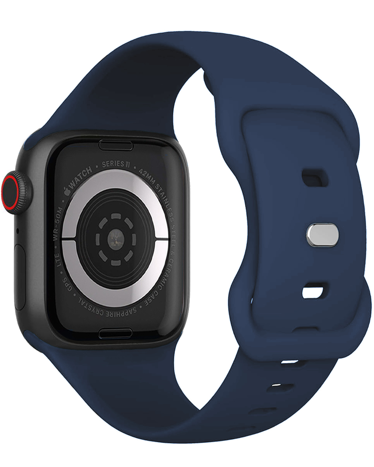 Nomfy Nomfy Apple Watch Bandje Siliconen Verstelbaar (42/44/45/46 mm) - Donkerblauw