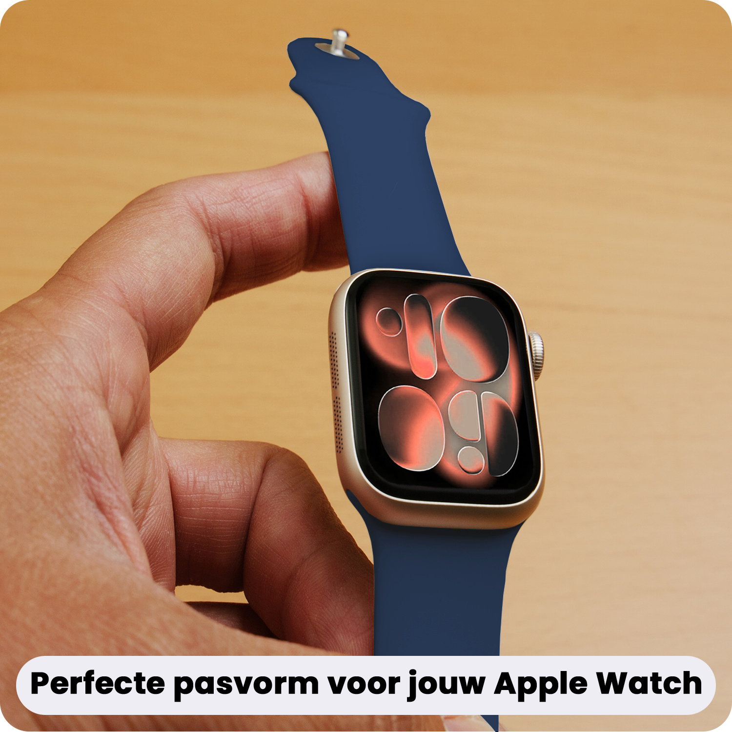 Nomfy Nomfy Apple Watch Bandje Siliconen Verstelbaar (42/44/45/46 mm) - Donkerblauw