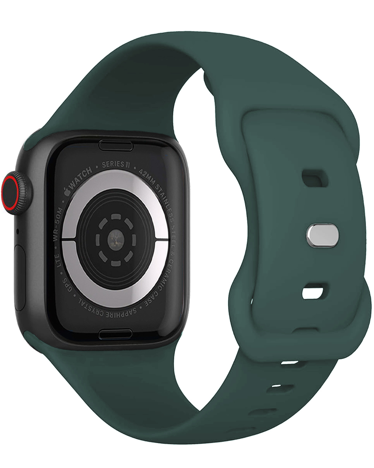 Nomfy Nomfy Apple Watch Bandje Siliconen Verstelbaar (42/44/45/46 mm) - Donkergroen