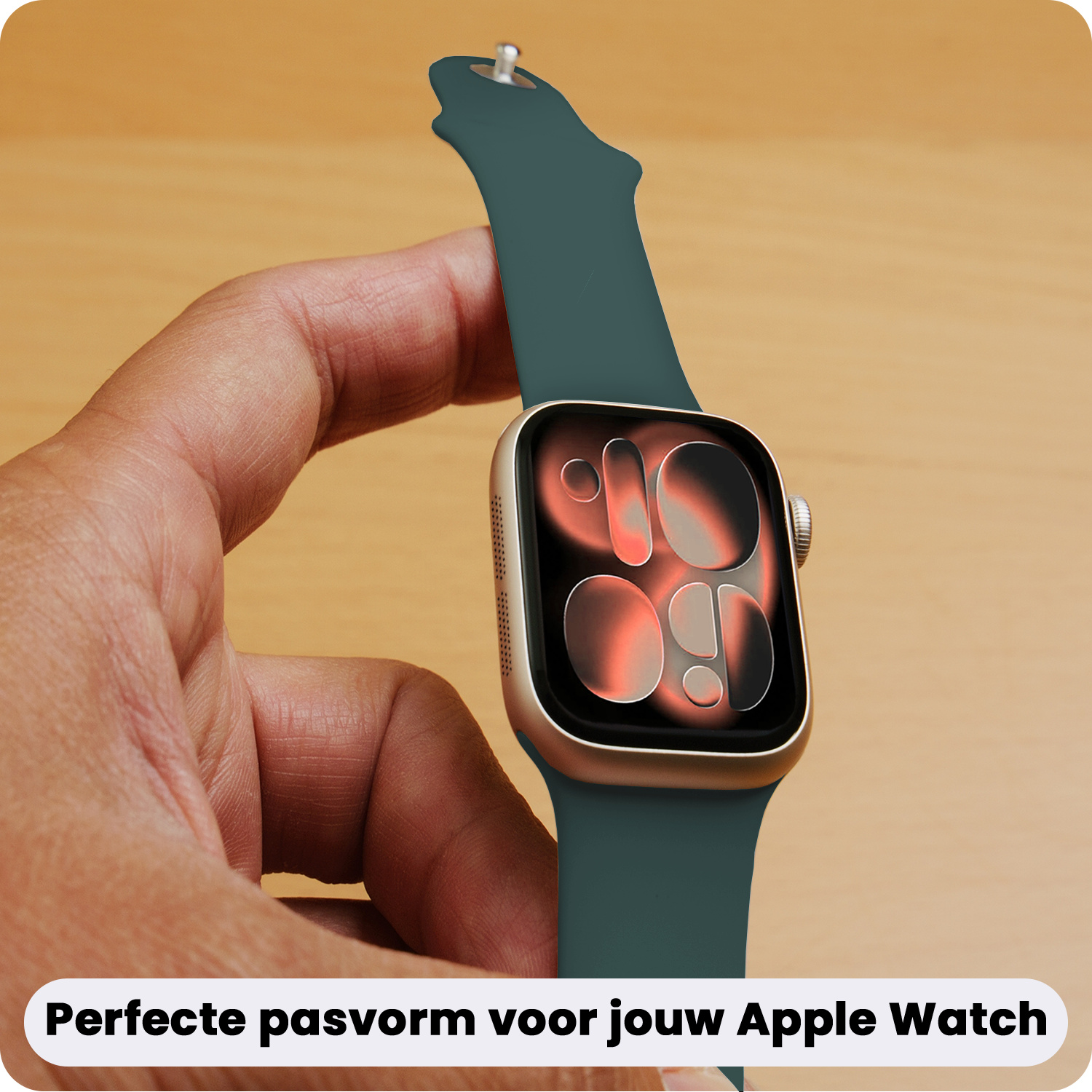 Nomfy Nomfy Apple Watch Bandje Siliconen Verstelbaar (42/44/45/46 mm) - Donkergroen