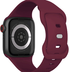 Nomfy Nomfy Apple Watch Bandje Siliconen Verstelbaar (42/44/45/46 mm) - Donker Rood