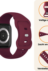 Nomfy Nomfy Apple Watch Bandje Siliconen Verstelbaar (42/44/45/46 mm) - Donker Rood