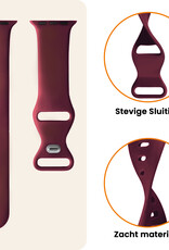 Nomfy Nomfy Apple Watch Bandje Siliconen Verstelbaar (42/44/45/46 mm) - Donker Rood
